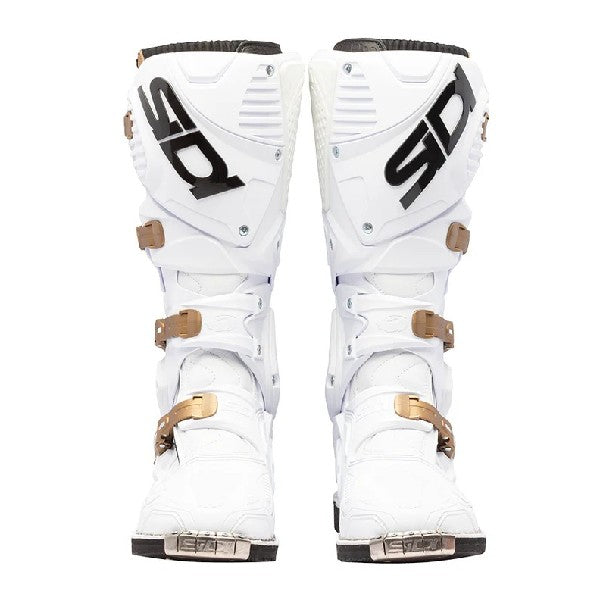 Bottes de Motocross Crossfire 3 Blanc/Bronze, Vue de face