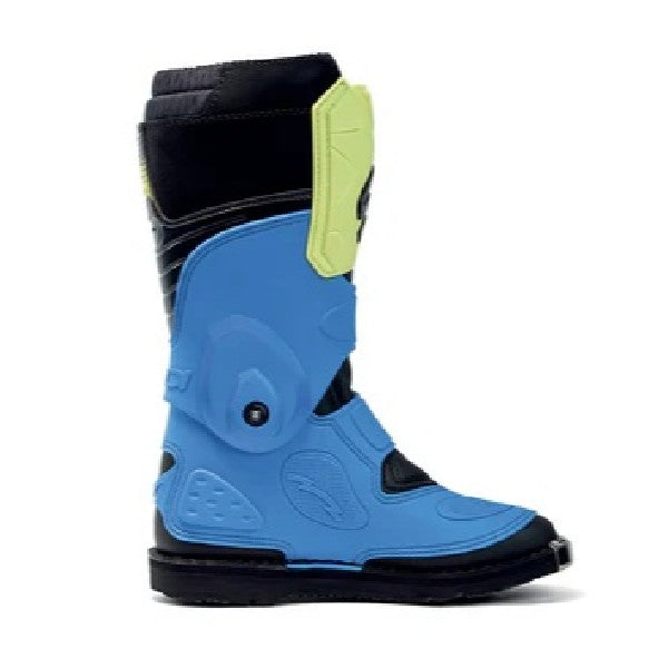 Bottes de Motocross Flame Junior Bleu/Jaune, vue latérale intérieur 