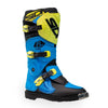 Bottes de Motocross Flame Junior Bleu/Jaune, Vue latérale extérieur