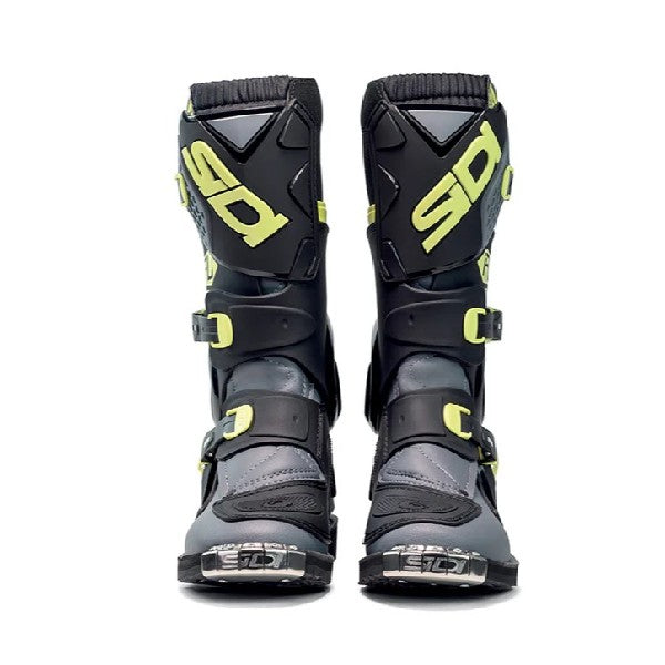 Bottes de Motocross Flame Noir/Gris, Vue de face
