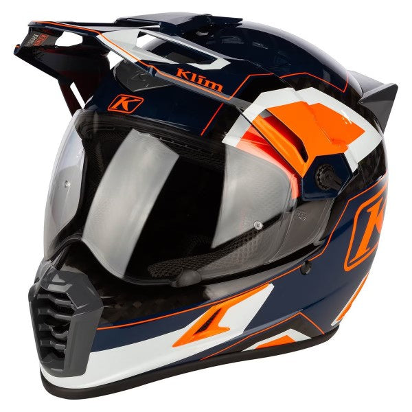 Casque Aventure de Moto Krios Pro Noir Orange, côté gauche