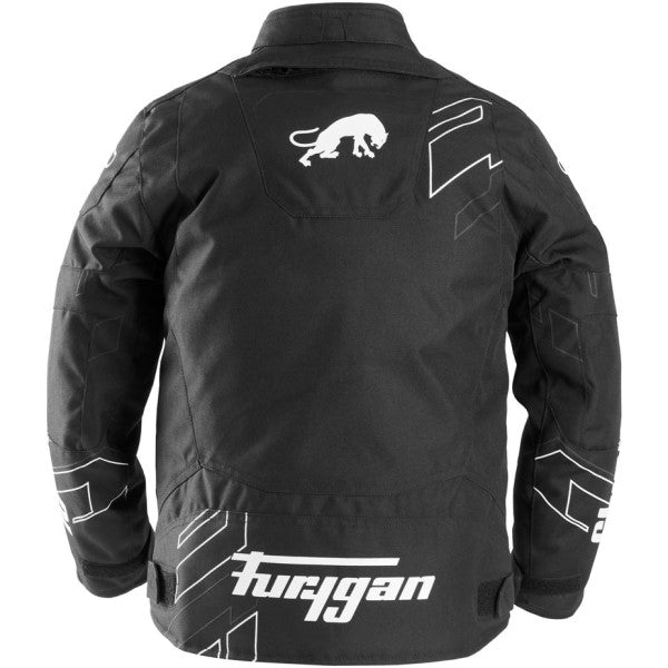 Manteau de Moto Neon Enfant Noir/Blanc de dos