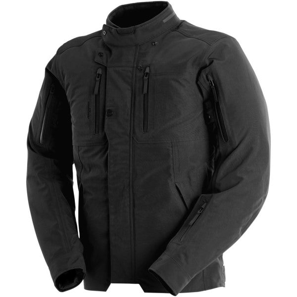 Manteau de Moto Harris Trooper Noir incliné de face