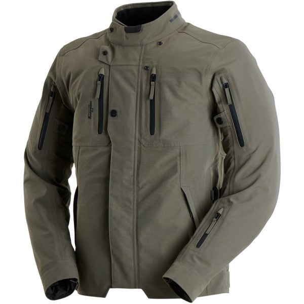 Manteau de Moto Harris Trooper Kaki incliné de face