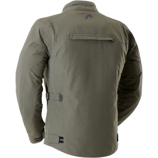 Manteau de Moto Harris Trooper Kaki incliné de dos