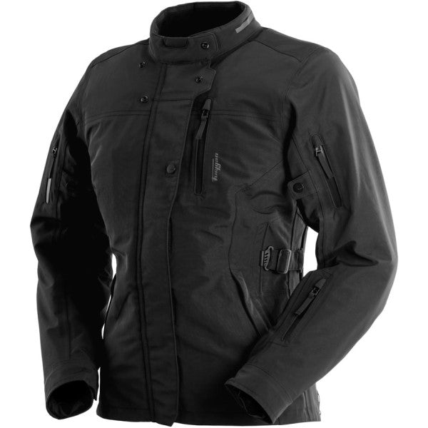 Manteau de Moto Sarah Trooper Femme Noir incliné de face