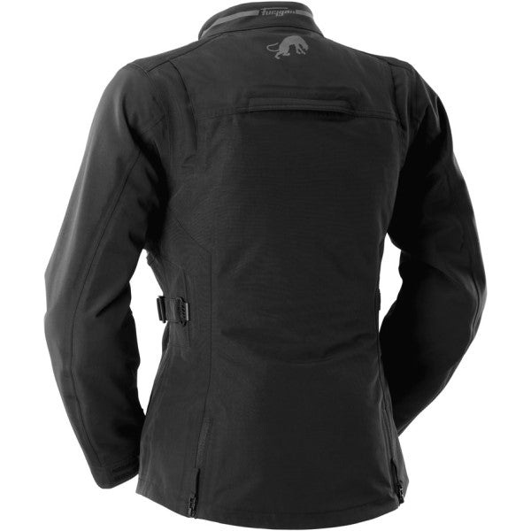 Manteau de Moto Sarah Trooper Femme Noir incliné de dos