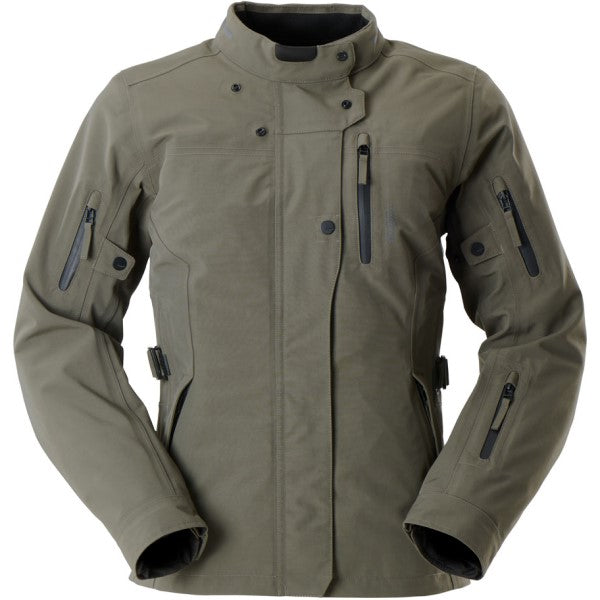 Manteau de Moto Sarah Trooper Femme Kaki de face