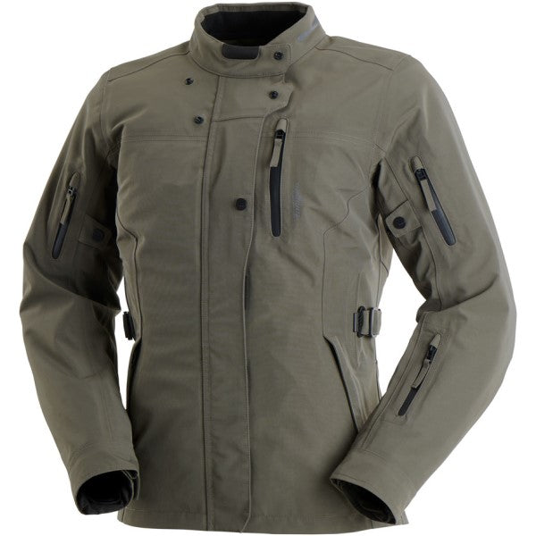 Manteau de Moto Sarah Trooper Femme Kaki incliné de face