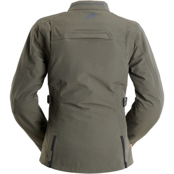 Manteau de Moto Sarah Trooper Femme Kaki de dos