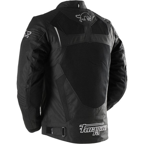 Manteau de Moto WB08 Vented+ Noir/Blanc incliné de dos