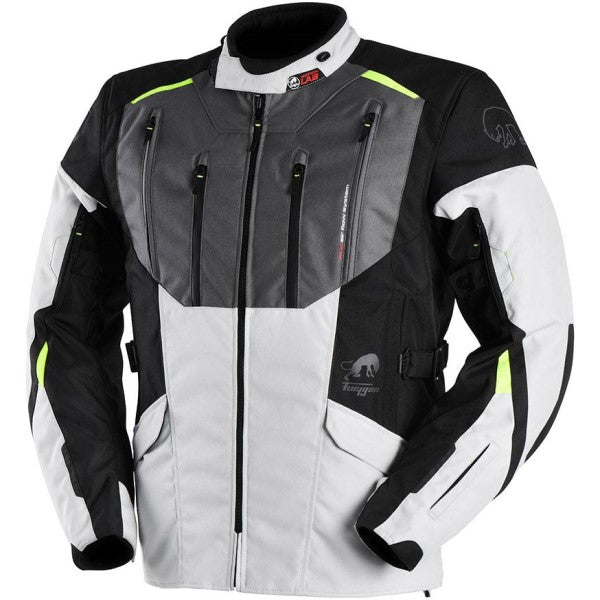 Manteau de Moto Brooks Noir/Blanc incliné de face