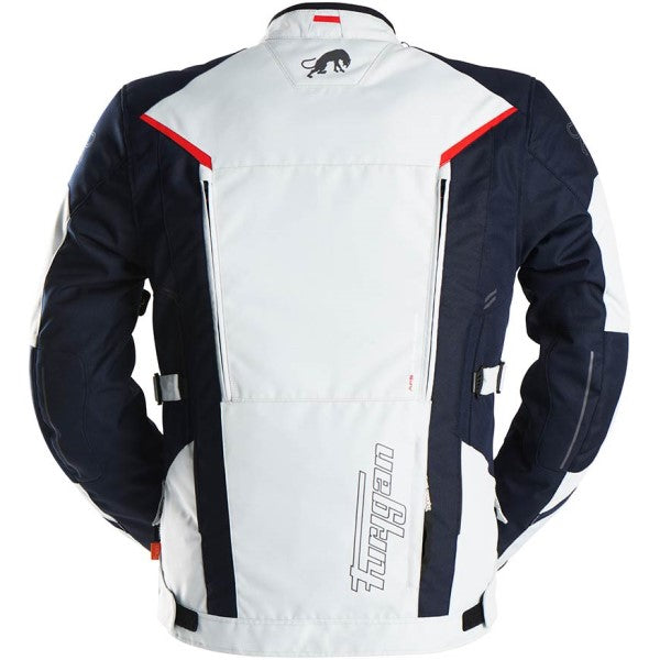 Manteau de Moto Brooks Blanc/Bleu de dos