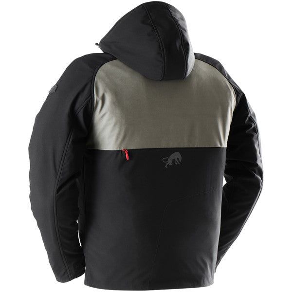 Manteau de Moto Addax Noir/Vert côté oblique