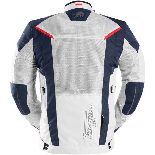 Manteau de Moto Brooks Vented+ Bleu/Blanc/Rouge de dos