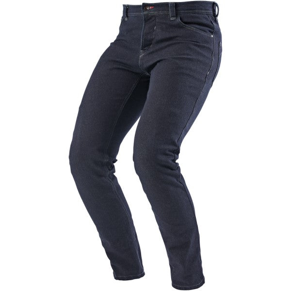 Jean de Moto Tyron X Kevlar Slim Bleu Foncé incliné de face