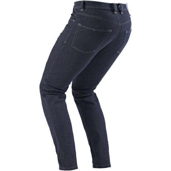 Jean de Moto Tyron X Kevlar Slim Bleu Foncé incliné de dos