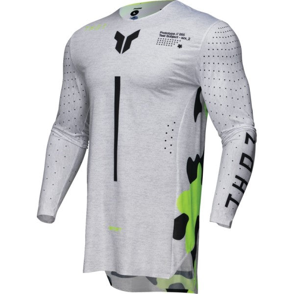Chandail de Motocross Sportmode Riot Gris/Vert incliné de face à droite