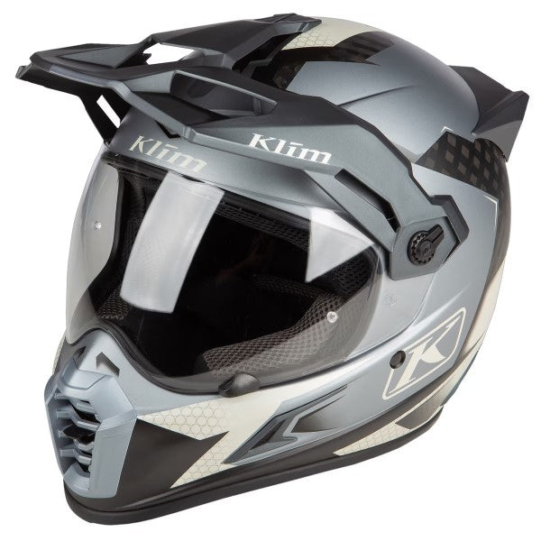 Casque Aventure de Moto Krios Pro Gris, côté gauche