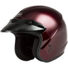 Casque Ouvert de Moto OF-2 Bordeaux incliné de face