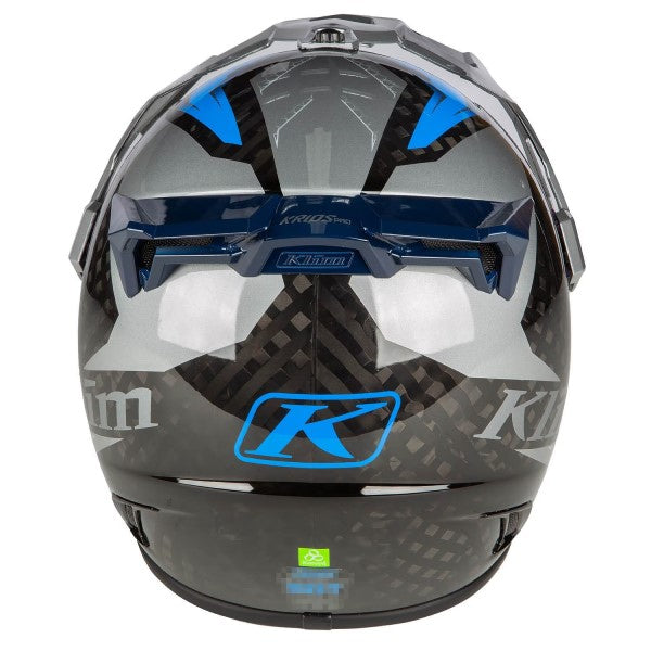 Casque Aventure de Moto Krios Pro Gris Bleu, Dos