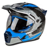 Casque Aventure de Moto Krios Pro Gris Bleu, côté gauche