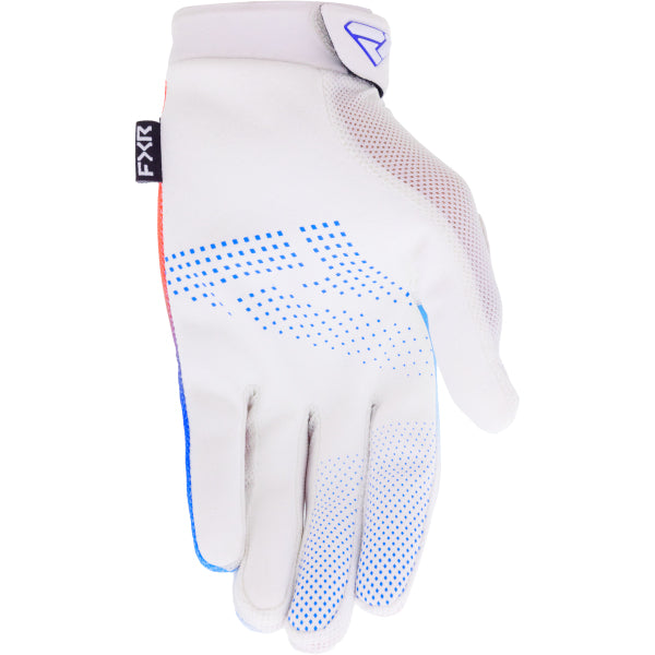 Gants de Motocross Reflex Air FXR bleu et blanc, paume