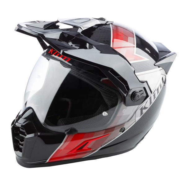 Casque Aventure de Moto Krios Pro Noir Rouge, côté gauche