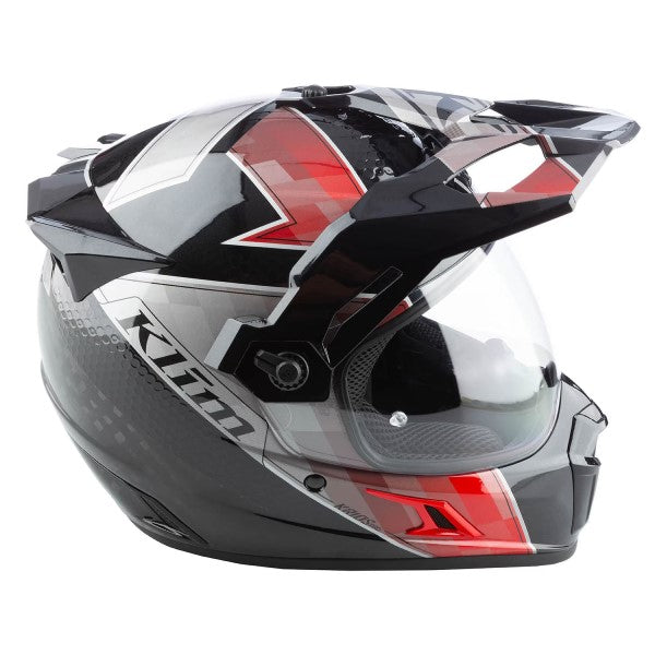 Casque Aventure de Moto Krios Pro Noir Rouge, côté droit
