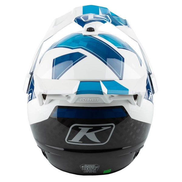 Casque Aventure de Moto Krios Pro Blanc Bleu, Dos