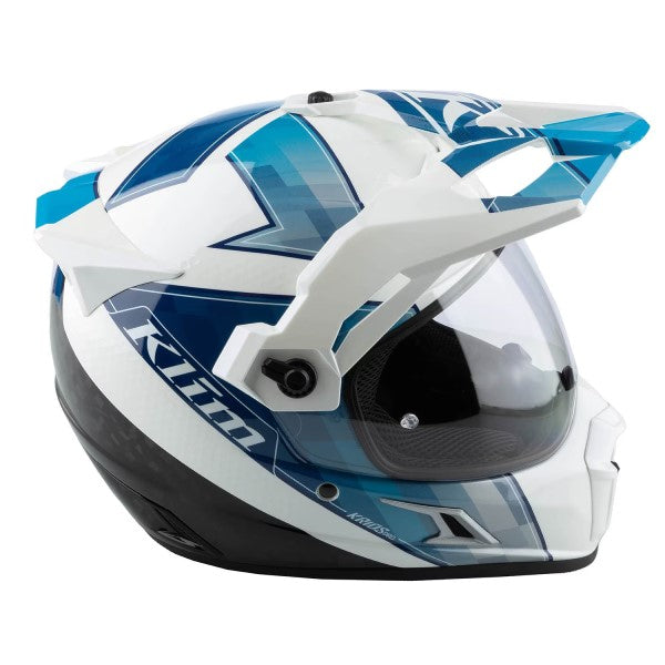 Casque Aventure de Moto Krios Pro Blanc Bleu, côté droit