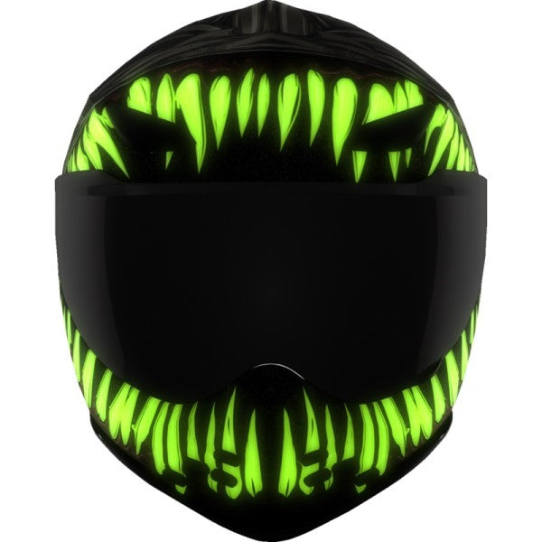 Casque Intégral de Moto Domain Grand Maw Gris Clair Obscurité de face