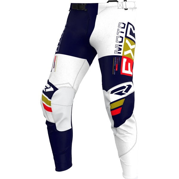 Pantalon de Motocross Podium Pro Battalion MX/ Blue et Blanc, le côté face du pantalon