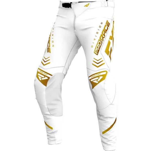 Pantalon de Motocross Revo Blanc/Or de devant