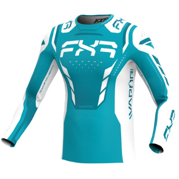 Chandail de Motocross Vapor Turquoise incliné de face