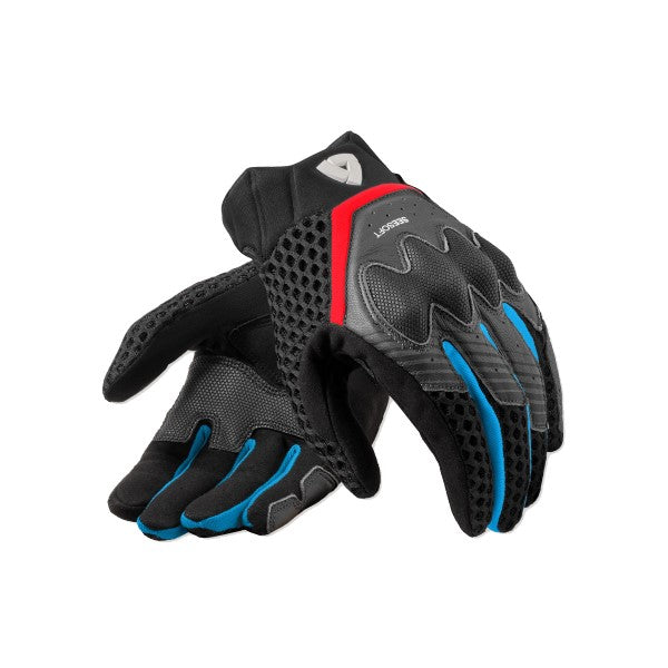 Gants de Moto Ventilé Veloz Bleu/Rouge/Noir de face