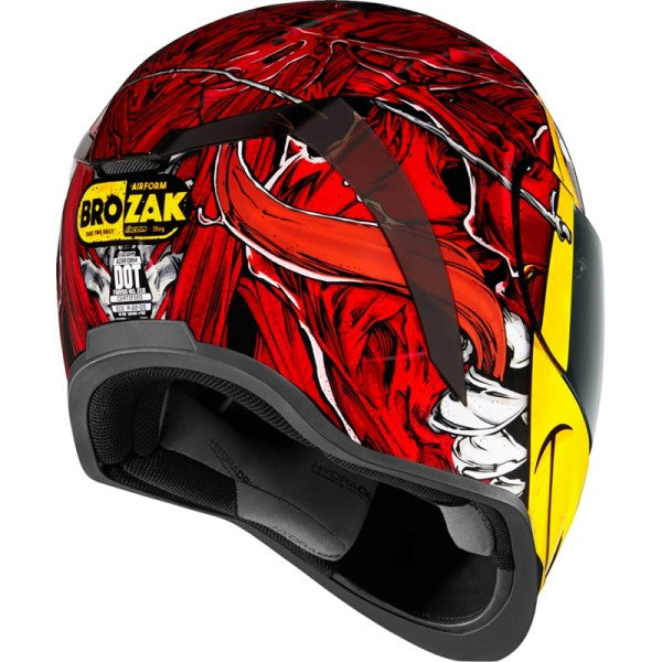 Casque Intégral de Moto Airform Brozak Rouge incliné de dos