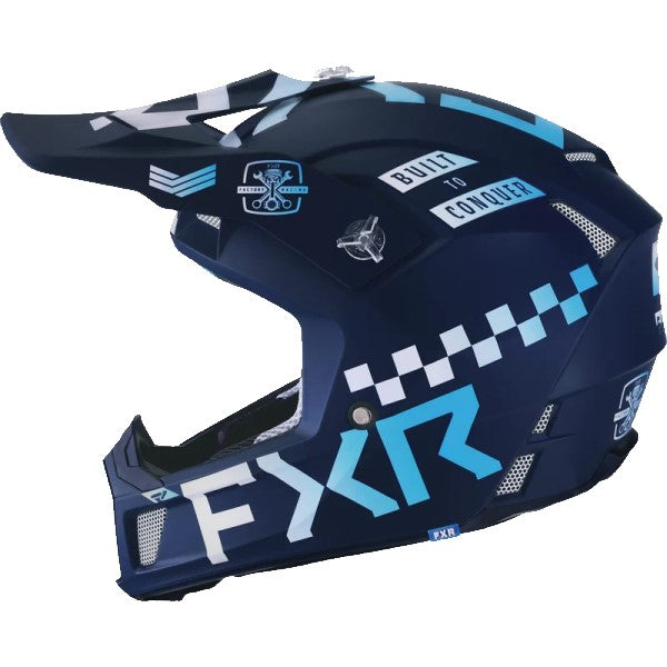 Casque de Motocross Gladiator Clutch Bleu Gauche