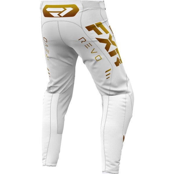 Pantalon de Motocross Revo Blanc/Or de derrière