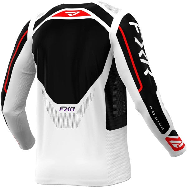 Chandail de Motocross Podium Relay Noir/Blanc/Rouge de dos