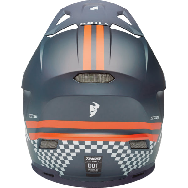 Casque de Motocross Sector 2 Combat  gris orange, derrière