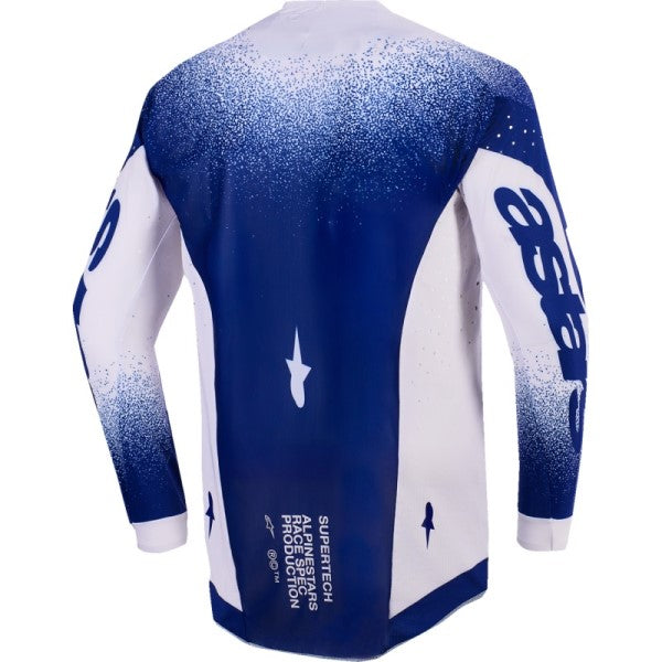 Chandail de Motocross Supertech Scenz Gris/Bleu de dos