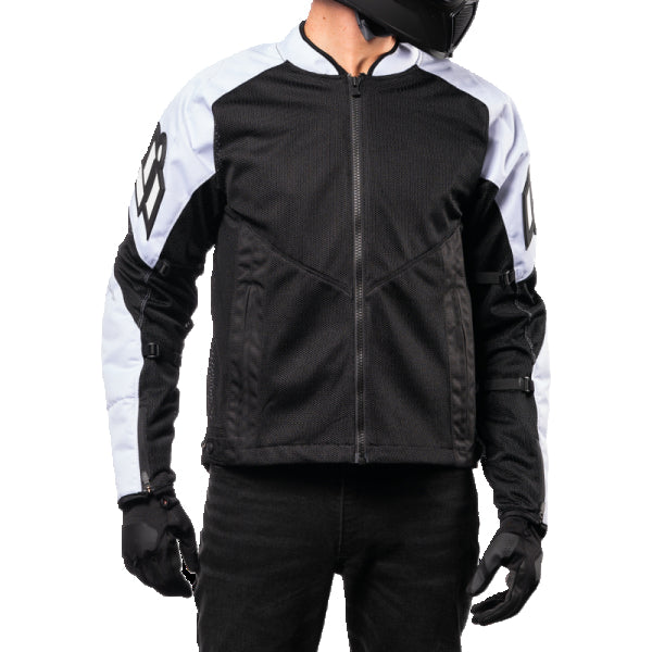 Manteau de Moto AF Mc Mesh Blanc, de face