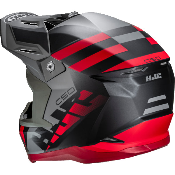 Casque de Motocross C50 Mirage Noir Haute visibilité Rouge/Noir, Dos