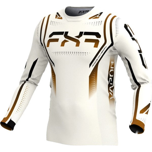 Chandail de Motocross Vapor FXR Blanc/Or côté avant