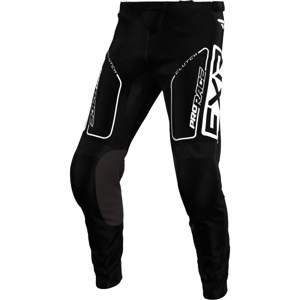 Pantalon de Motocross Clutch FXR Noir/Blanc de devant