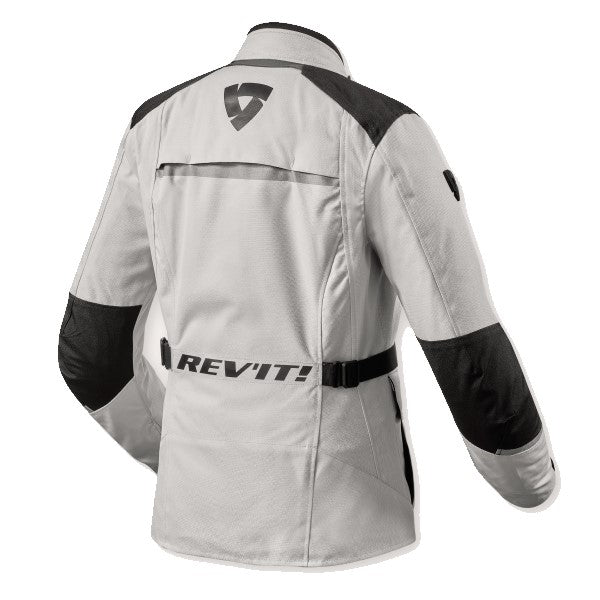 Manteau de Moto Voltiac 3 H2O Femme Argent/Noir, Dos