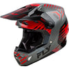 Casque de Motocross Formula CP Slice Gris/Rouge incliné de droite