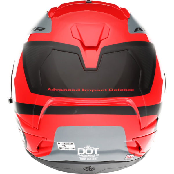 Casque Intégral de Moto ATS1R Wyman rouge, arrière