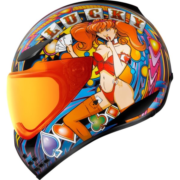 Casque Intégral de Moto Domain Lucky Lid 4 Multicolore de droite